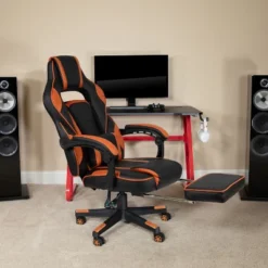 Emma And Oliver Black/Orange Ergonomic Gaming Chair -Recline Back/Arms, Footrest, Massaging Lumbar 16 Emma And Oliver Black/Orange Ergonomic Gaming Chair -Recline Back/Arms, Footrest, Massaging Lumbar -Emma And Oliver GUEST 5cd410f1 6eee 48e7 ab35 52cc2685c805