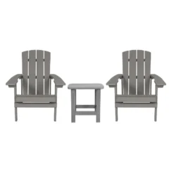 Emma And Oliver Three Piece Hammond Adirondack Style Conversation Set With Two Chairs And Matching Side Table For Indoor And Outdoor Use 36 Emma And Oliver Three Piece Hammond Adirondack Style Conversation Set With Two Chairs And Matching Side Table For Indoor And Outdoor Use -Emma And Oliver GUEST 5ce216ab 76b1 49b9 a5bd f8038216a237