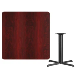 Emma And Oliver 42" Square Laminate Table Top With 33"x33" Table Height Base