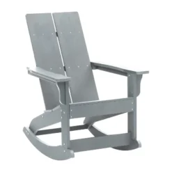 Emma And Oliver Modern All-Weather Poly Resin Adirondack Rocking Chair For Indoor/Outdoor Use -Emma And Oliver GUEST 5d4a8023 e06b 49f9 ad6b 7d1a1994628a