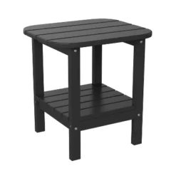 Emma And Oliver Two Tier Polyresin Adirondack Side Table - All-Weather For Indoor/Outdoor Use -Emma And Oliver GUEST 5dc93fb9 0684 4b7c bf65 8468cbcd713a