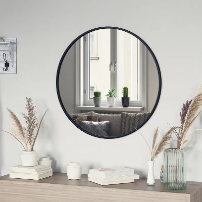 Emma And Oliver Wall Mounted Mirror With Iron Frame, Silver Backing And Shatterproof Glass For Entryways, Bathrooms And More 1 Emma And Oliver Wall Mounted Mirror With Iron Frame, Silver Backing And Shatterproof Glass For Entryways, Bathrooms And More