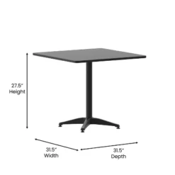 Emma And Oliver 31.5'' Square Aluminum Indoor-Outdoor Table With Base -Emma And Oliver GUEST 5e38d18f 746d 4ee5 aa63 96ff50121cd8 1