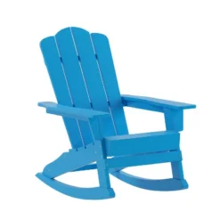 Emma And Oliver Adirondack Rocking Chair With Cup Holder, Weather Resistant HDPE Adirondack Rocking Chair -Emma And Oliver GUEST 5fb2f5f6 0e31 4c48 9b14 b1448e7f9cea