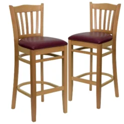 Emma And Oliver 2 Pack Vertical Slat Back Wooden Restaurant Barstool -Emma And Oliver GUEST 5ff9bfd7 4ff2 4af0 ac59 12e36f758f2c