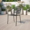 Emma And Oliver Commercial Grade 5 Pack Indoor-Outdoor Steel Patio Arm Chair With Round Back