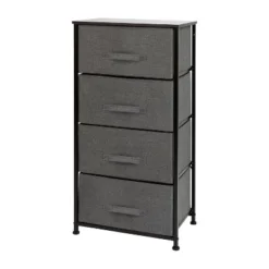 Emma And Oliver 4 Drawer Vertical Storage Dresser With Wood Top & Fabric Pull Drawers -Emma And Oliver GUEST 605436fc 02cf 457f b08d 929250c8b325