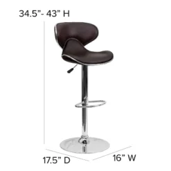 Emma And Oliver Contemporary Cozy Mid-Back Vinyl Adjustable Height Barstool -Emma And Oliver GUEST 608276ac 83cd 4215 9581 8270c1fe88a4