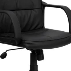 Emma And Oliver Mid-Back Black LeatherSoft Swivel Task Office Chair With Arms -Emma And Oliver GUEST 60c16133 da0e 4c0f a135 cf6be0098e4b