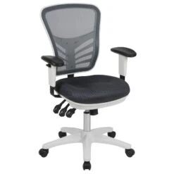 Emma And Oliver Mid-Back Mesh Triple Paddle Swivel Ergonomic Office Chair With Adjustable Arms -Emma And Oliver GUEST 6133794d c274 4991 88ea ccadaa7ecbaa