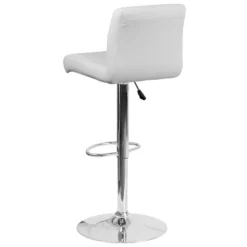 Emma And Oliver Swivel Rolled Seat Adjustable Height Barstool With Chrome Base -Emma And Oliver GUEST 61d36dd1 40d9 4772 9f6f bce48ed8161f