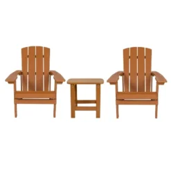 Emma And Oliver Three Piece Hammond Adirondack Style Conversation Set With Two Chairs And Matching Side Table For Indoor And Outdoor Use 32 Emma And Oliver Three Piece Hammond Adirondack Style Conversation Set With Two Chairs And Matching Side Table For Indoor And Outdoor Use -Emma And Oliver GUEST 6264f409 e83b 47bd b3c8 84b7226cd36d