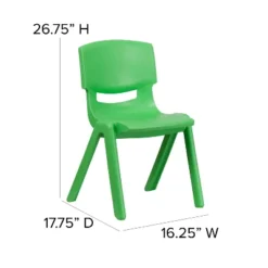 Emma And Oliver 2 Pack Plastic Stackable School Chair With 15.5"H Seat -Emma And Oliver GUEST 63343cdf 8ea5 4cfd 865a 2d13d3dcbb55