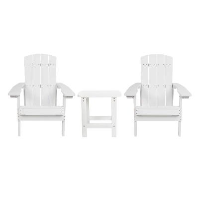 Emma And Oliver Three Piece Hammond Adirondack Style Conversation Set With Two Chairs And Matching Side Table For Indoor And Outdoor Use 11 Emma And Oliver Three Piece Hammond Adirondack Style Conversation Set With Two Chairs And Matching Side Table For Indoor And Outdoor Use - Image 11