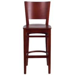 Emma And Oliver Solid Back Wooden Restaurant Dining Barstool -Emma And Oliver GUEST 637a48eb b6f8 48de 82b4 015a5c1f8026