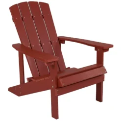 Emma And Oliver All-Weather Adirondack Chair In Faux Wood -Emma And Oliver GUEST 63a14c7b 0dd1 4da2 9598 eb770b4fb0a8