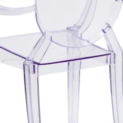 Emma And Oliver 4 Pack Oval Back Ghost Chair - Arms In Transparent Crystal - Stackable Side Chair -Emma And Oliver GUEST 642e8819 0f0c 4dd0 9cf4 0516ae118080