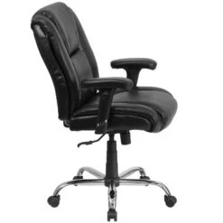 Emma And Oliver 400 Lb. Big & Tall Black LeatherSoft Task Adjustable Arm Ergonomic Office Chair -Emma And Oliver GUEST 6564aeb1 455a 4272 afa7 965974de219e