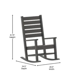 Emma And Oliver Set Of 2 Contemporary Rocking Chairs, All-Weather HDPE Indoor/Outdoor Rockers -Emma And Oliver GUEST 66322be6 508a 4e5b be87 2a1ca9a303a1