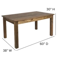 Emma And Oliver 60" X 38" Rectangular Antique Rustic Solid Pine Farm Dining Table -Emma And Oliver GUEST 66a26476 f6a0 4711 b08d dc5d7cc36e81