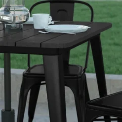 Emma And Oliver Indoor/Outdoor Dining Table With Umbrella Hole, 36" Square All Weather Poly Resin Top And Steel Base 15 Emma And Oliver Indoor/Outdoor Dining Table With Umbrella Hole, 36" Square All Weather Poly Resin Top And Steel Base -Emma And Oliver GUEST 67947727 26f5 483c a8f7 3f2bbddaeff5