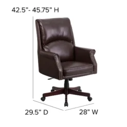 Emma And Oliver High Back Pillow Back Leather Executive Swivel Office Chair With Arms -Emma And Oliver GUEST 679a814c eacd 4335 a05c 2826199229a1