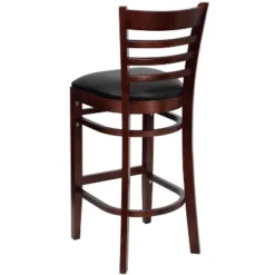 Emma And Oliver Ladder Back Wooden Restaurant Dining Barstool -Emma And Oliver GUEST 6803625d cb57 443e bcda a614c55896a7