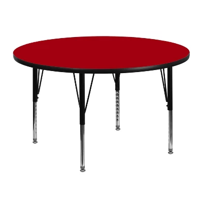 Emma And Oliver 48" Round Laminate Adjustable Preschool Activity Table 2 Emma And Oliver 48" Round Laminate Adjustable Preschool Activity Table - Image 2