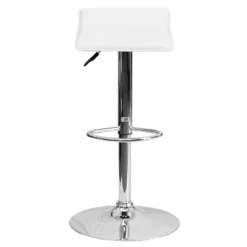 Emma And Oliver 2 Pack Contemporary Vinyl Adjustable Height Barstool With Solid Wave Seat And Chrome Base -Emma And Oliver GUEST 6922778c 117e 4c5f 9a0b 1391eb48170a