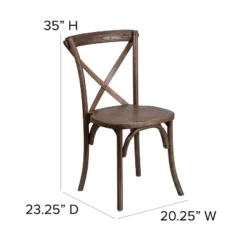 Emma And Oliver Stackable Wood Cross Back Dining Chair -Emma And Oliver GUEST 692b5ebc 3826 4668 989c 6bcd5e5fb0a0