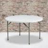 Emma And Oliver 4-Foot Round Granite White Plastic Folding Table - Banquet / Event Folding Table