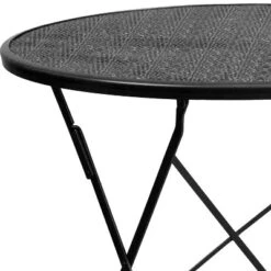 Emma And Oliver Commercial Grade 30" Round Colorful Metal Garden Patio Folding Patio Table -Emma And Oliver GUEST 69db05fc e4f8 434a 878c 1b77f53e8638