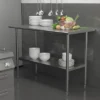 Emma And Oliver Under Shelf For Kitchen Prep And Work Tables - Adjustable Galvanized Lower Shelf For Stainless Steel Tables