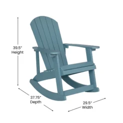 Emma And Oliver Set Of 2 Marcy Classic All-Weather Poly Resin Rocking Adirondack Chairs With Stainless Steel Hardware For Year Round Use -Emma And Oliver GUEST 6b5df349 9ca3 43e4 8cf6 5f4857d21afd