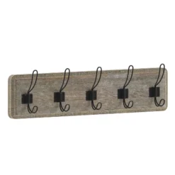 Emma And Oliver Rustic Wall Hanging Storage Rack With 5 Hooks For Entryway, Kitchen, Bathroom And More 27 Emma And Oliver Rustic Wall Hanging Storage Rack With 5 Hooks For Entryway, Kitchen, Bathroom And More -Emma And Oliver GUEST 6bac2cde d84a 48e3 9e3a c84e7c6c38b9