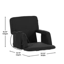Emma And Oliver Portable Heated Reclining Stadium Chair With Armrests, Padded Back & Heated Seat With Dual Storage Pockets And Backpack Straps -Emma And Oliver GUEST 6c17f9a4 5d23 41fb 8ddf 5b74887ea73a