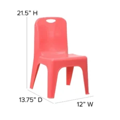 Emma And Oliver 4 Pack Plastic Stack School Chair With Carrying Handle And 11" Seat Height -Emma And Oliver GUEST 6c210769 0196 4442 a56e a583bb03f676