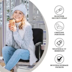 Emma And Oliver Portable Heated Reclining Stadium Chair With Armrests, Padded Back & Heated Seat With Dual Storage Pockets And Backpack Straps -Emma And Oliver GUEST 6c41b7a3 8243 4c53 a649 9536fbd83c34