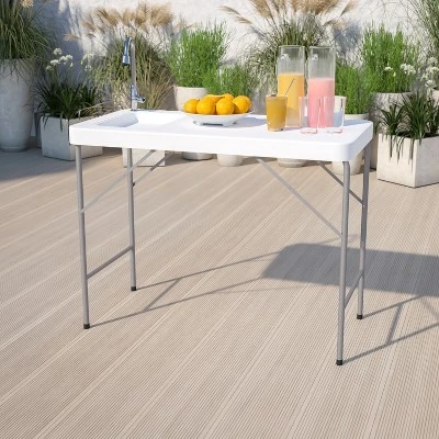 Emma And Oliver 4-Foot Portable Fish Cleaning Table / Outdoor Camping Table And Sink 1 Emma And Oliver 4-Foot Portable Fish Cleaning Table / Outdoor Camping Table And Sink