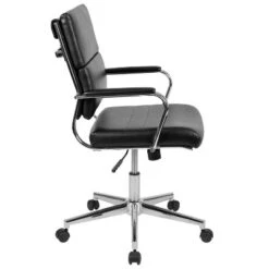 Emma And Oliver Mid-Back LeatherSoft Contemporary Panel Executive Swivel Office Chair -Emma And Oliver GUEST 6c5ebaf2 c55e 4ef0 a73e 895e486b1f80