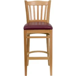 Emma And Oliver 2 Pack Vertical Slat Back Wooden Restaurant Barstool -Emma And Oliver GUEST 6c85d738 1c5d 4750 b0ee 8ff690b6ac03