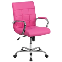 Emma And Oliver Mid-Back Vinyl Executive Swivel Office Chair With Chrome Base And Arms -Emma And Oliver GUEST 6cd30c81 181a 4716 bd2b bd7d2d7e7527