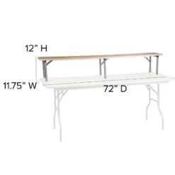 Emma And Oliver 72" X 12" X 12" Birchwood Bar Top Riser With Silver Legs -Emma And Oliver GUEST 6d1fde3b 7812 470e b09c 02e9d6f58883