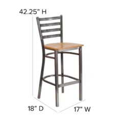 Emma And Oliver Clear Coated Ladder Back Metal Restaurant Dining Barstool -Emma And Oliver GUEST 6d387875 9476 4c0b 93b7 83cd5151d648