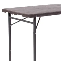 Emma And Oliver 4-Foot Height Adjustable Bi-Fold Dark Gray Plastic Folding Table With Handle -Emma And Oliver GUEST 6d699504 90ff 4556 92c1 7ef350e98151