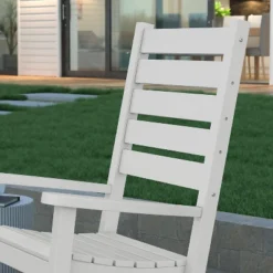 Emma And Oliver Contemporary Rocking Chair, All-Weather HDPE Indoor/Outdoor Rocker -Emma And Oliver GUEST 6ef80032 2fe6 4b43 9f38 c7b1310d7b3c