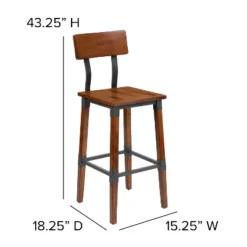 Emma And Oliver 4 Pack Commercial Grade Rustic Walnut Industrial Style Wood Dining Barstool 17 Emma And Oliver 4 Pack Commercial Grade Rustic Walnut Industrial Style Wood Dining Barstool -Emma And Oliver GUEST 6fe9ac4d 0d6f 4e0f a147 57050ac54792