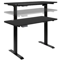 Emma And Oliver 48" Wide Black Electric Adjustable Standing Desk & Black Swivel Office Chair -Emma And Oliver GUEST 7084fca1 ac3a 4221 8213 7e37a8690b8c
