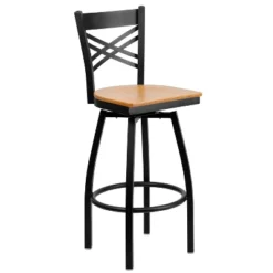 Emma And Oliver Black "X" Back Swivel Metal Restaurant Dining Barstool 25 Emma And Oliver Black "X" Back Swivel Metal Restaurant Dining Barstool -Emma And Oliver GUEST 70cd67a8 146e 453e aad0 9eec794aadf1