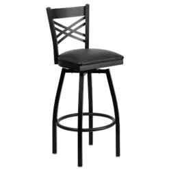 Emma And Oliver Black "X" Back Swivel Metal Restaurant Dining Barstool 20 Emma And Oliver Black "X" Back Swivel Metal Restaurant Dining Barstool -Emma And Oliver GUEST 7108d1fd 45bc 4c89 994a 45db1f9a82c5